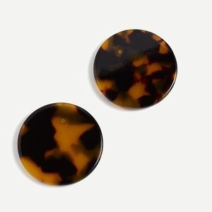 J Crew Tortoise Disc Stud Earrings